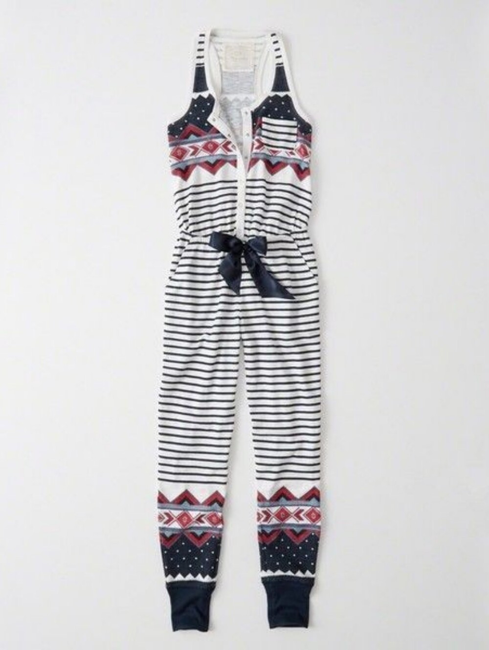 Abercrombie and Fitch striped holiday Onesie With Front Tie Large